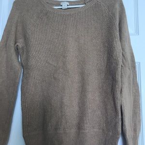 J. Crew, tan, lightweight, knit sweater. MEDIUM